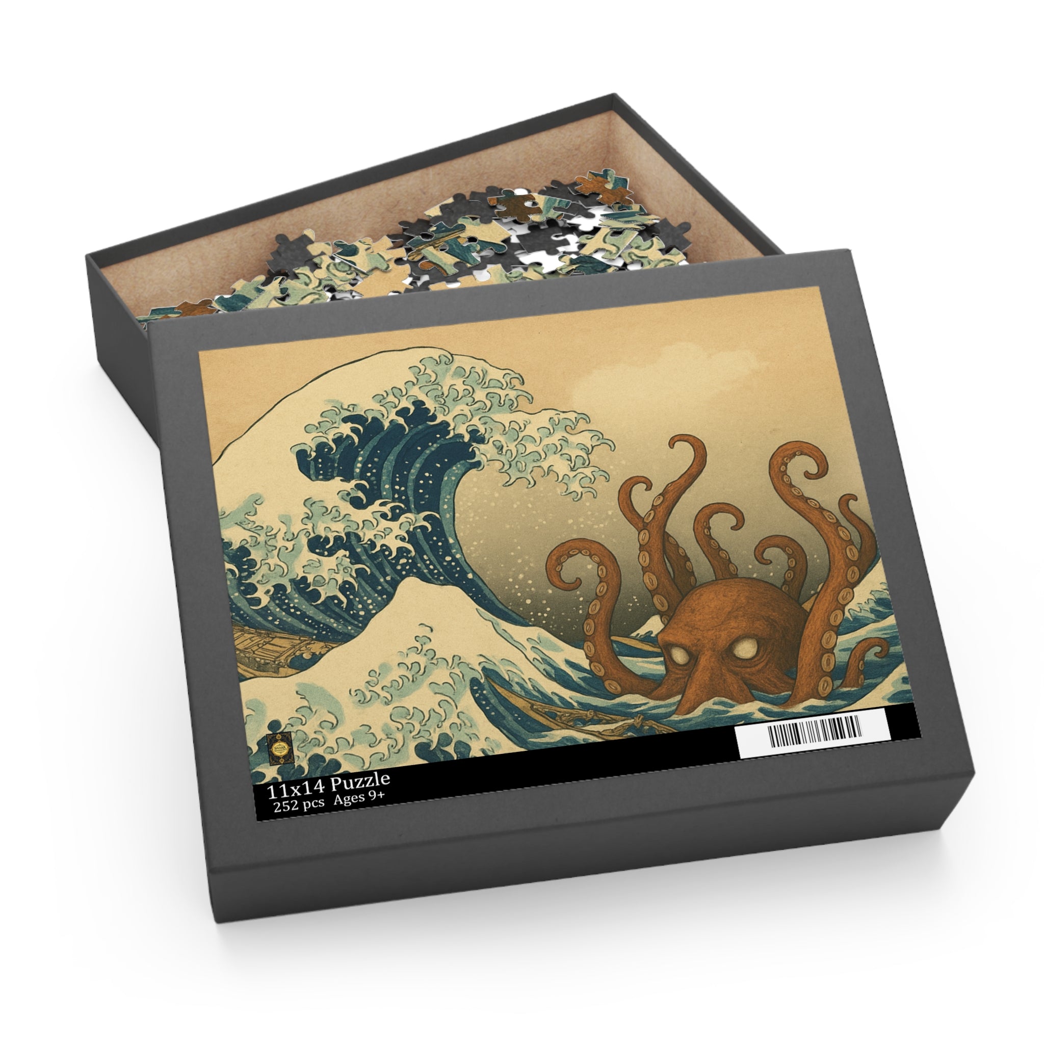 The Great Wave, Ocean-Inspired Octopus Puzzle - 120, 252, 500-Piece, Ocean Lovers Gift, Family Activity, Home Decor, Unique Art Puzzle inspired by Hosukai