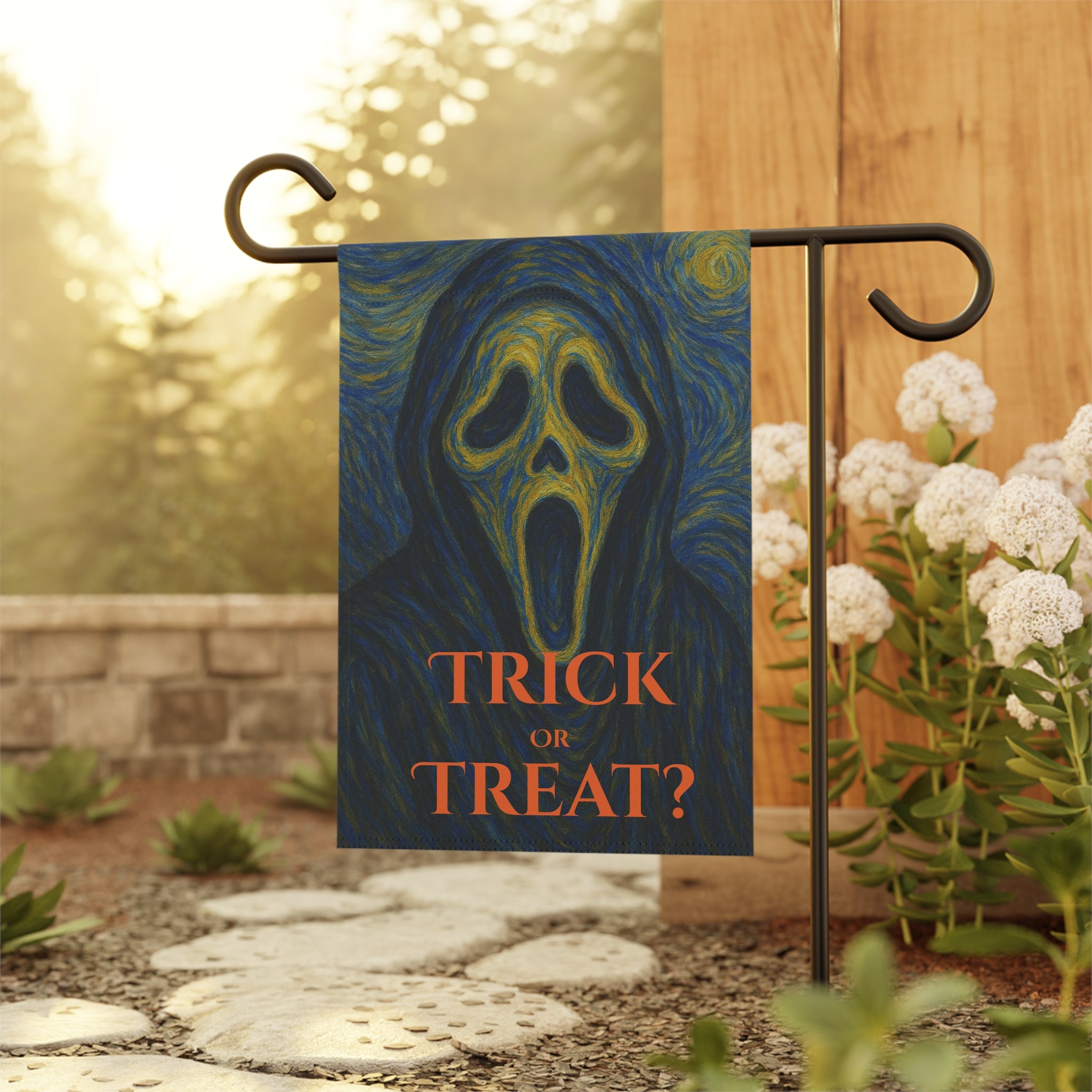Spooky Garden Banner, Halloween Decor, Outdoor Flag, Scary Home Accents, Fall Decoration, Horror Themed Garden Flag