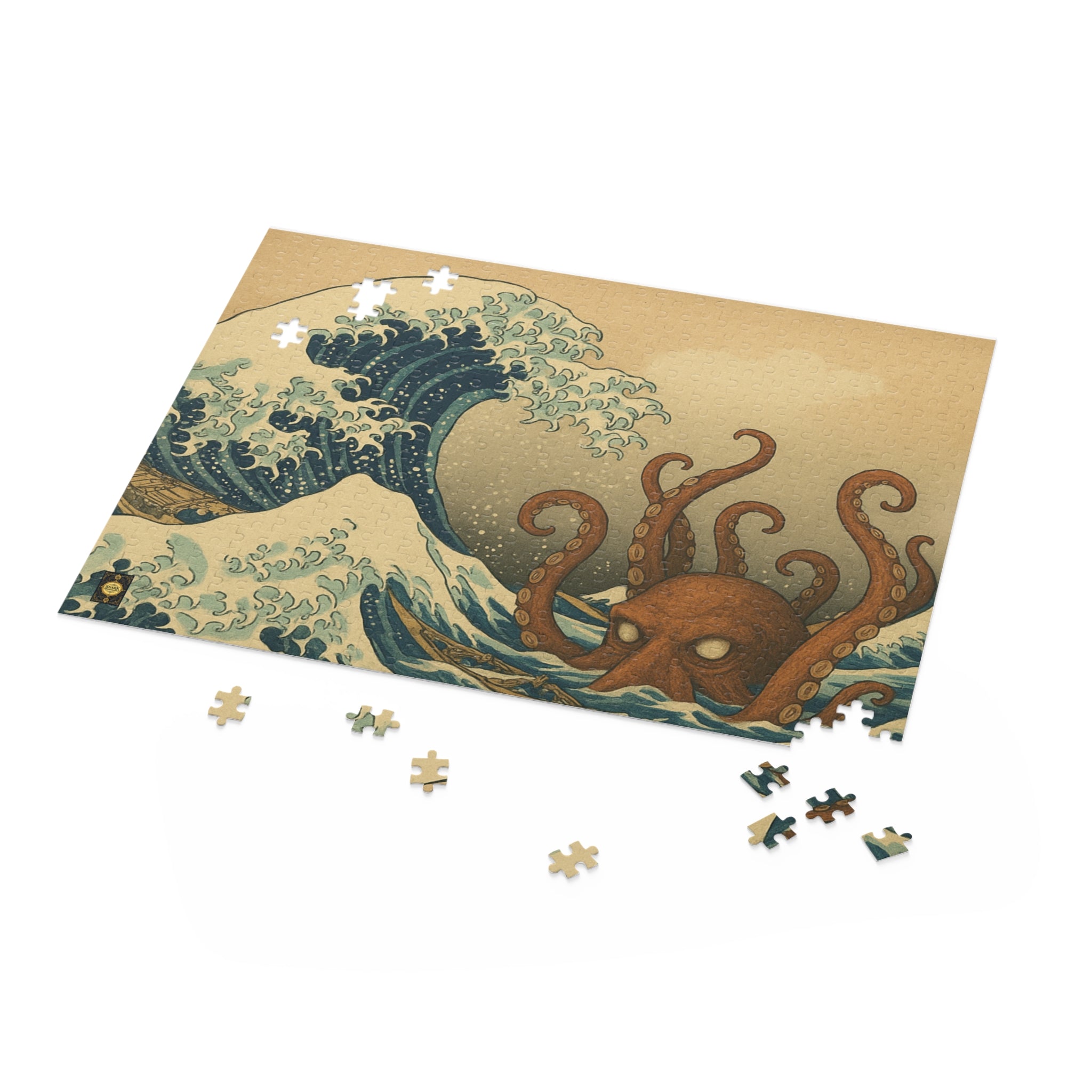 The Great Wave, Ocean-Inspired Octopus Puzzle - 120, 252, 500-Piece, Ocean Lovers Gift, Family Activity, Home Decor, Unique Art Puzzle inspired by Hosukai