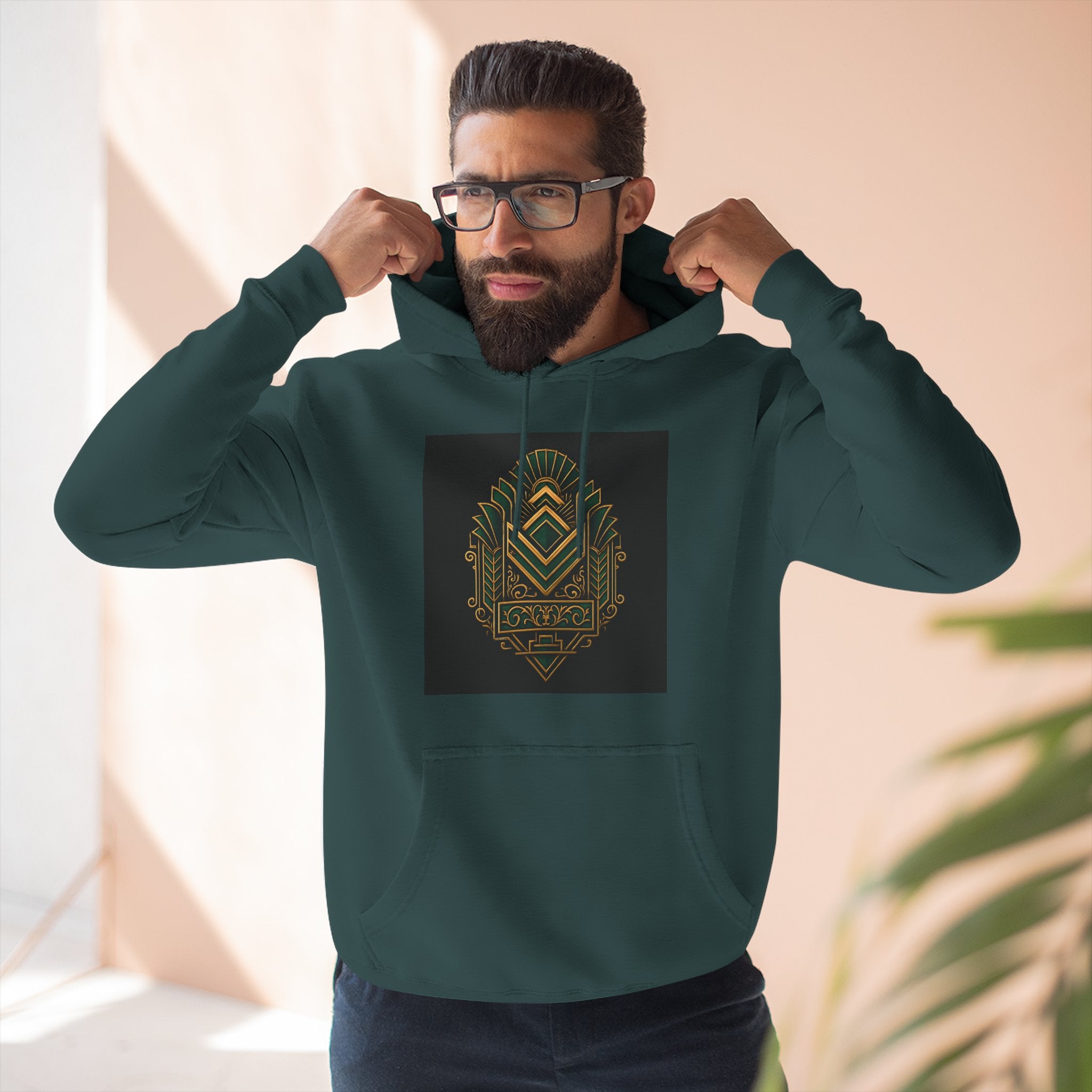 Snark Renaissance, Art-Deco Fleece Hoodie with Brand Logo, art lovers