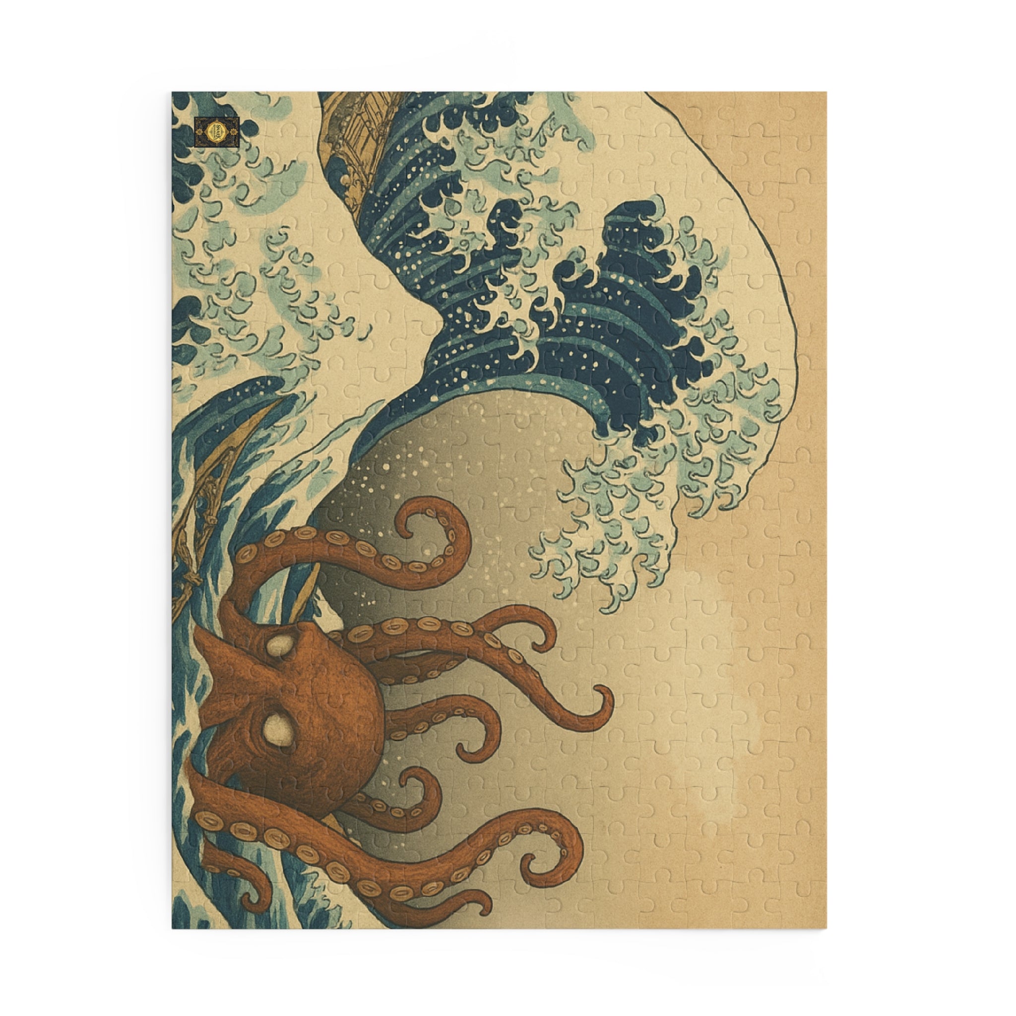 The Great Wave, Ocean-Inspired Octopus Puzzle - 120, 252, 500-Piece, Ocean Lovers Gift, Family Activity, Home Decor, Unique Art Puzzle inspired by Hosukai