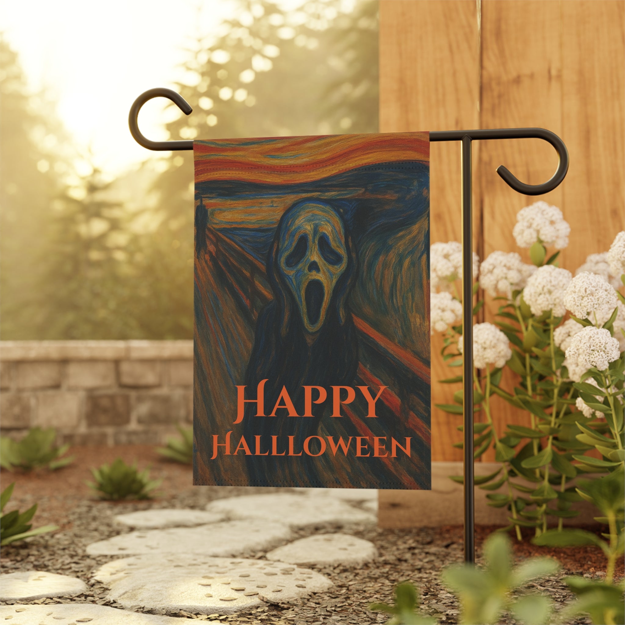 Halloween Garden Banner, Inspired by Edvard Munch
