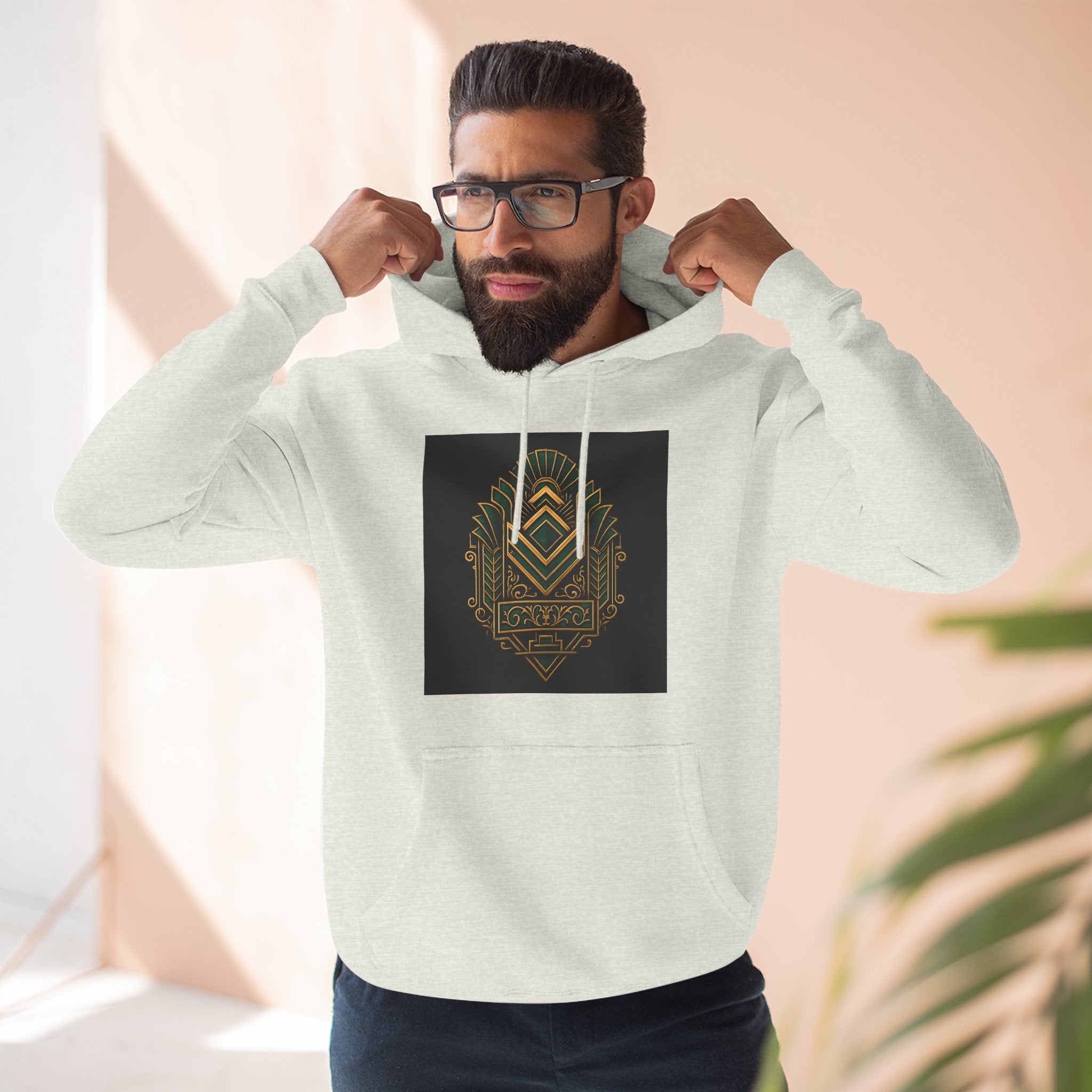 Snark Renaissance, Art-Deco Fleece Hoodie with Brand Logo, art lovers