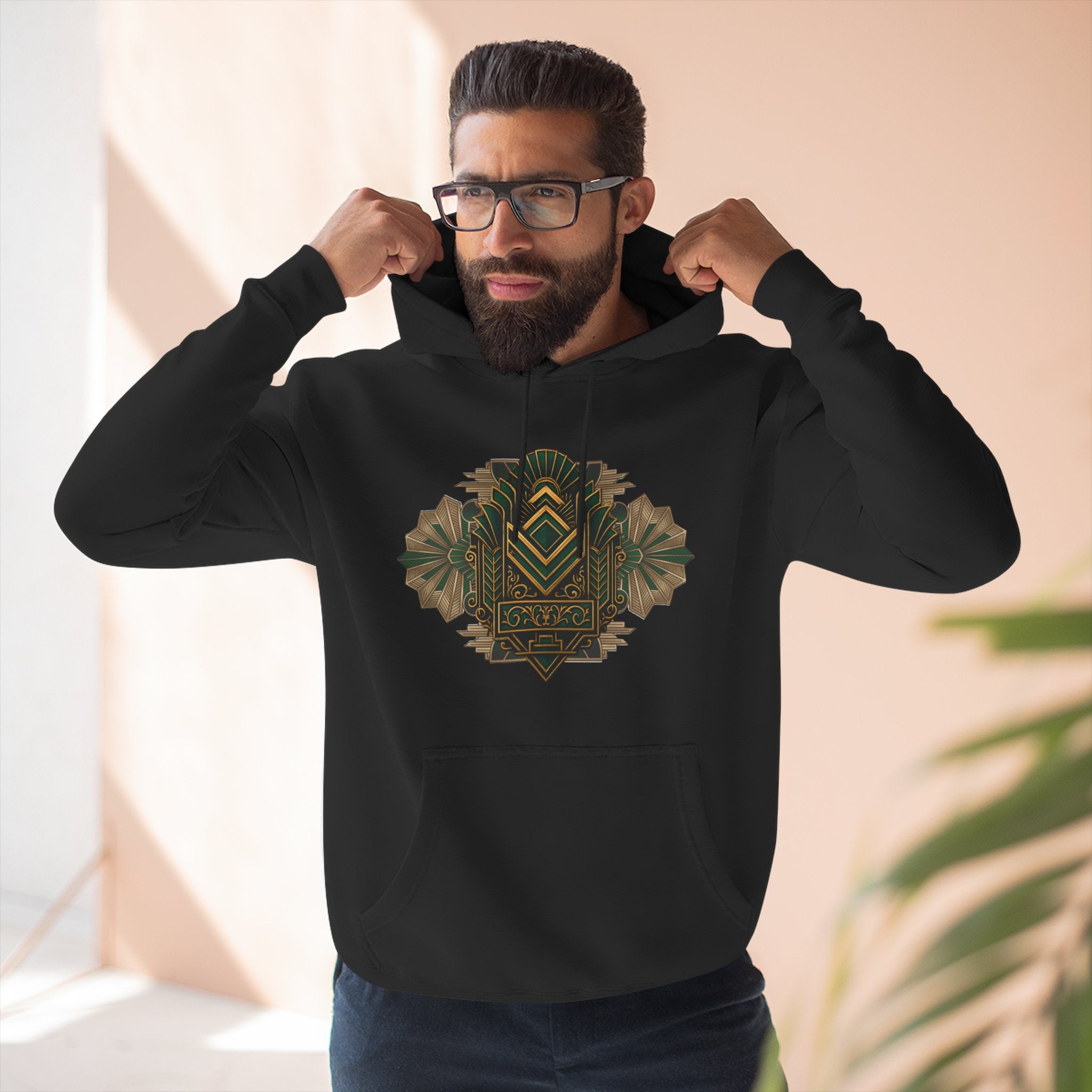 Snark Renaissance, Art-Deco Fleece Hoodie with Brand Logo, art lovers