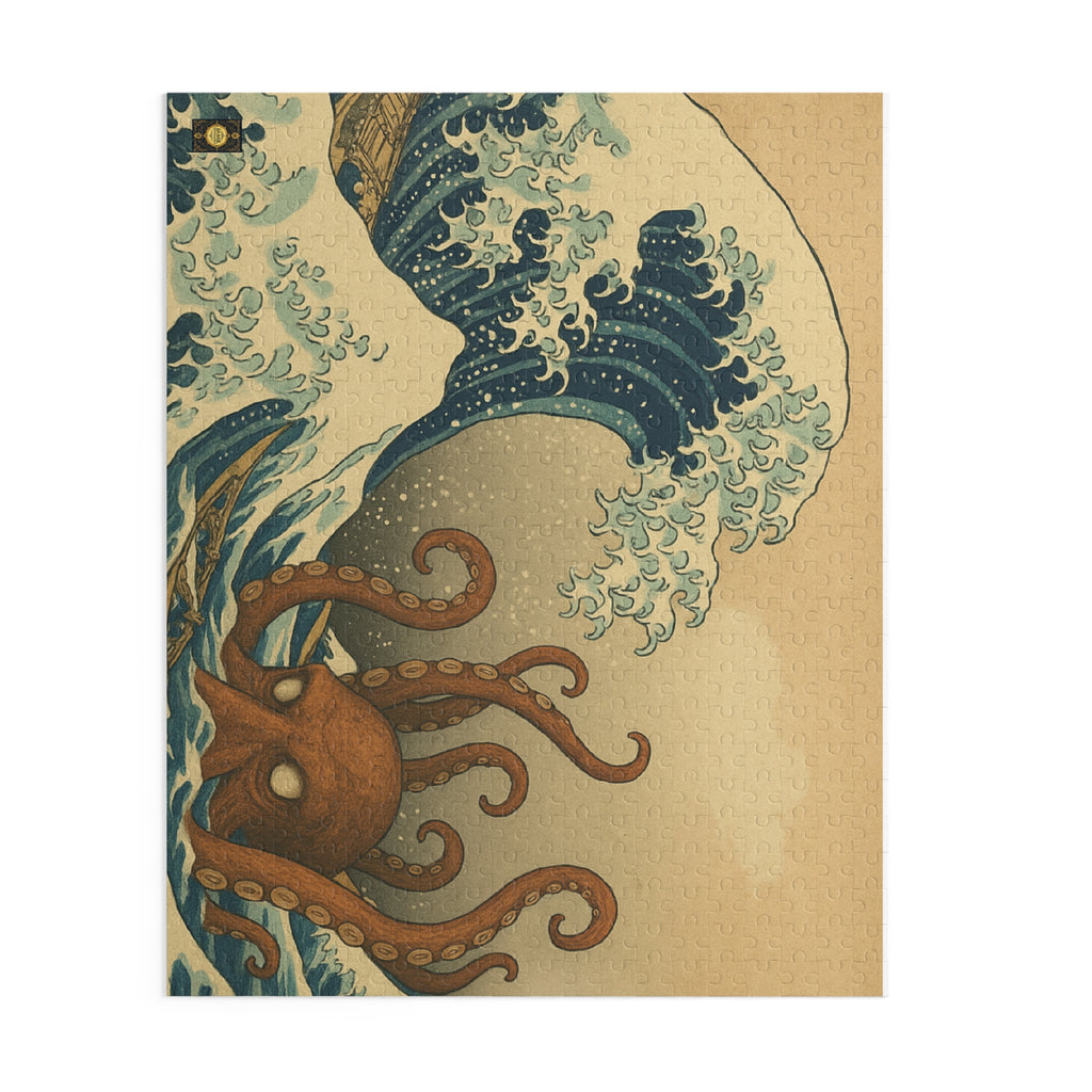 The Great Wave, Ocean-Inspired Octopus Puzzle - 120, 252, 500-Piece, Ocean Lovers Gift, Family Activity, Home Decor, Unique Art Puzzle inspired by Hosukai