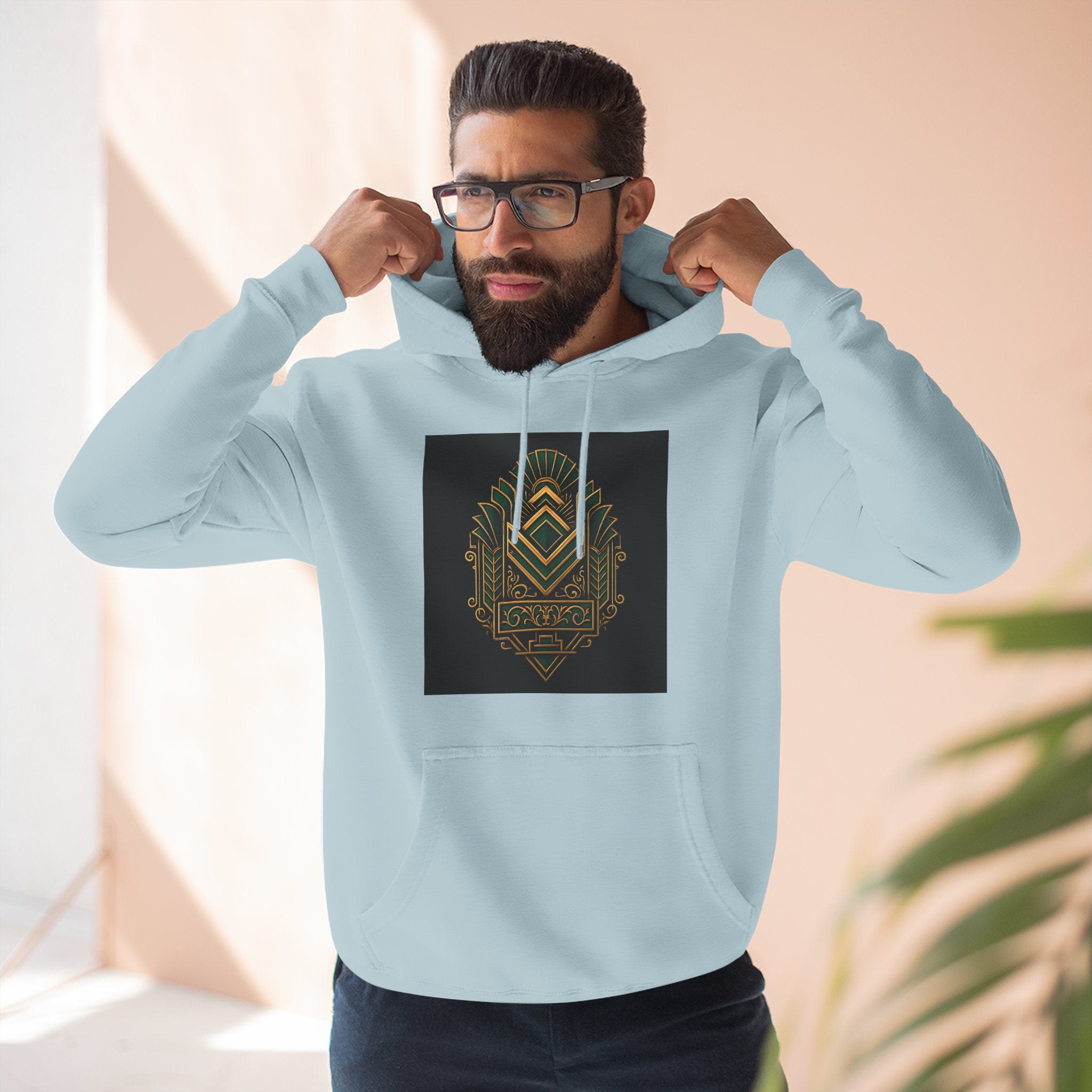 Snark Renaissance, Art-Deco Fleece Hoodie with Brand Logo, art lovers