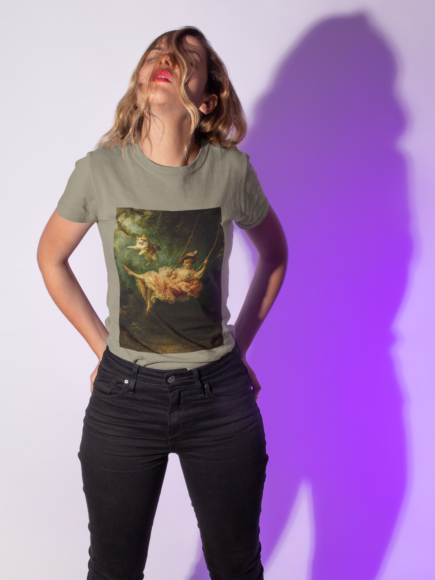 "The Fling" Cat Swing T-Shirt inspired by Fragonard
