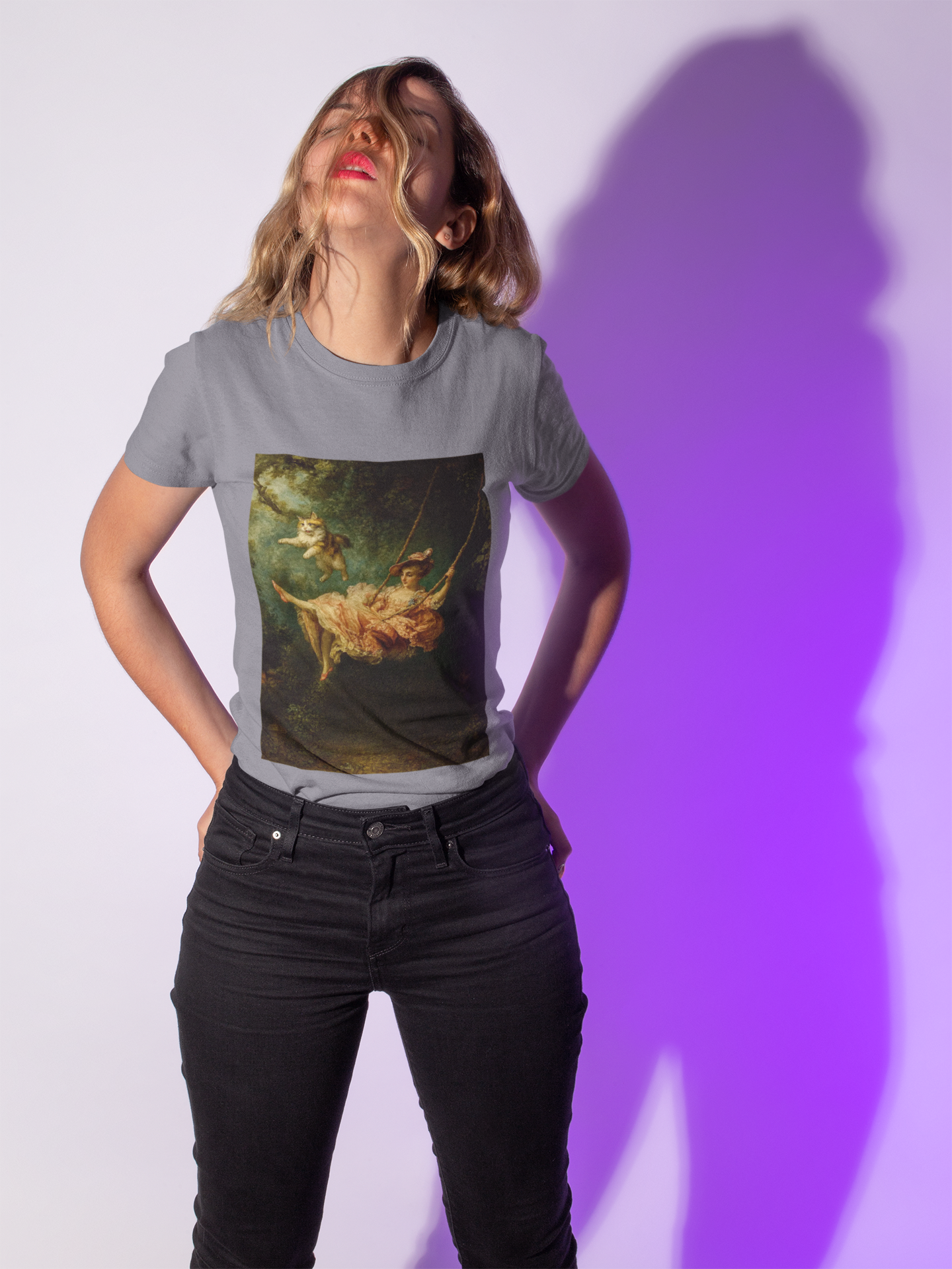 "The Fling" Cat Swing T-Shirt inspired by Fragonard
