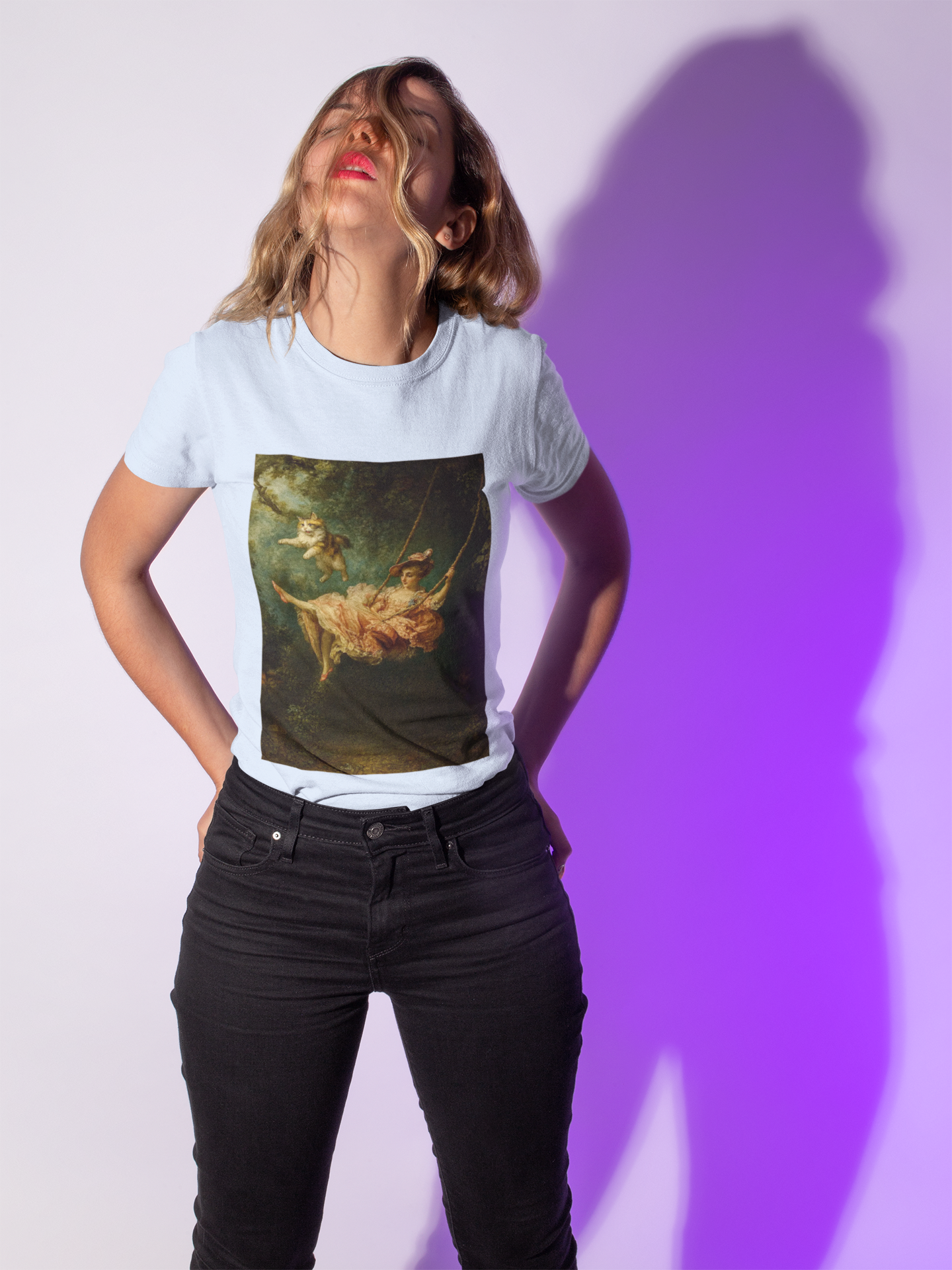 "The Fling" Cat Swing T-Shirt inspired by Fragonard