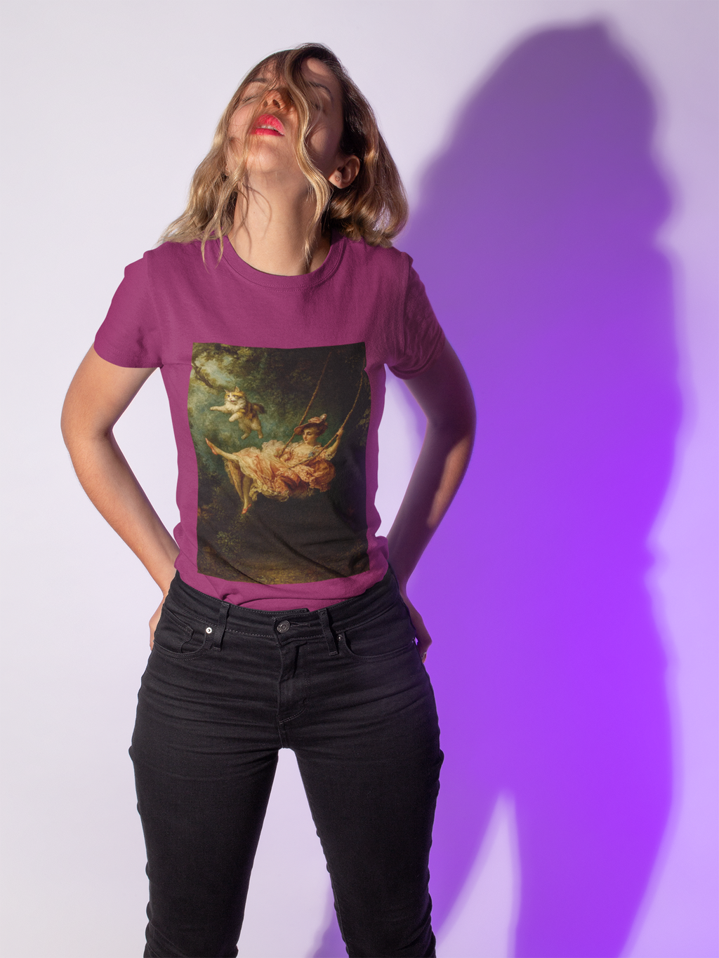 "The Fling" Cat Swing T-Shirt inspired by Fragonard