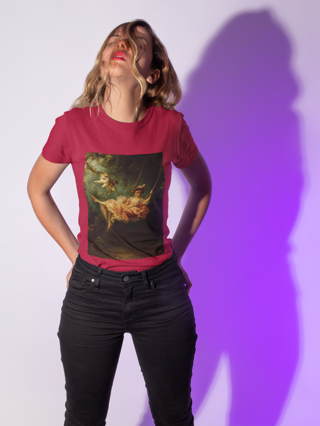 "The Fling" Cat Swing T-Shirt inspired by Fragonard