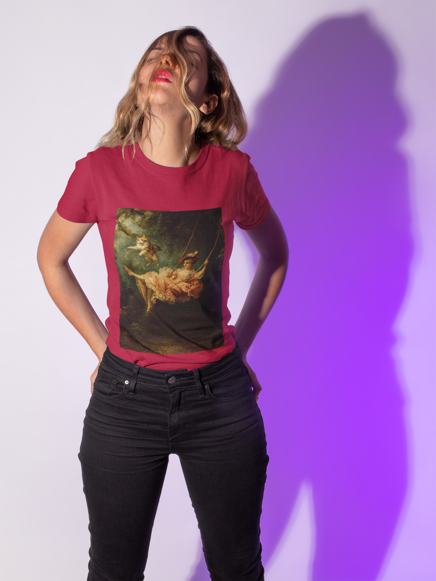 "The Fling" Cat Swing T-Shirt inspired by Fragonard