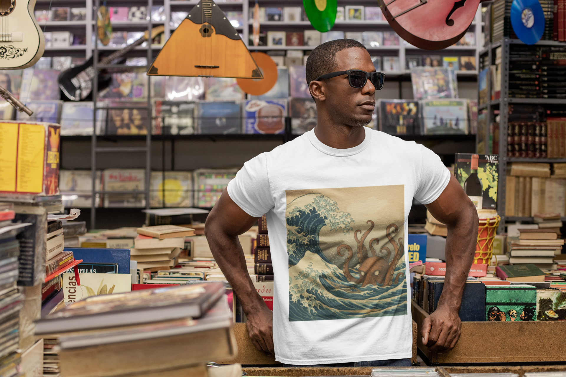 Ocean Kraken T-Shirt | Unisex Softstyle Tee, Hokusai inspired design, Sea Creature Art, Nautical Gift, Beachwear, Casual Fashion, Summer Wardrobe