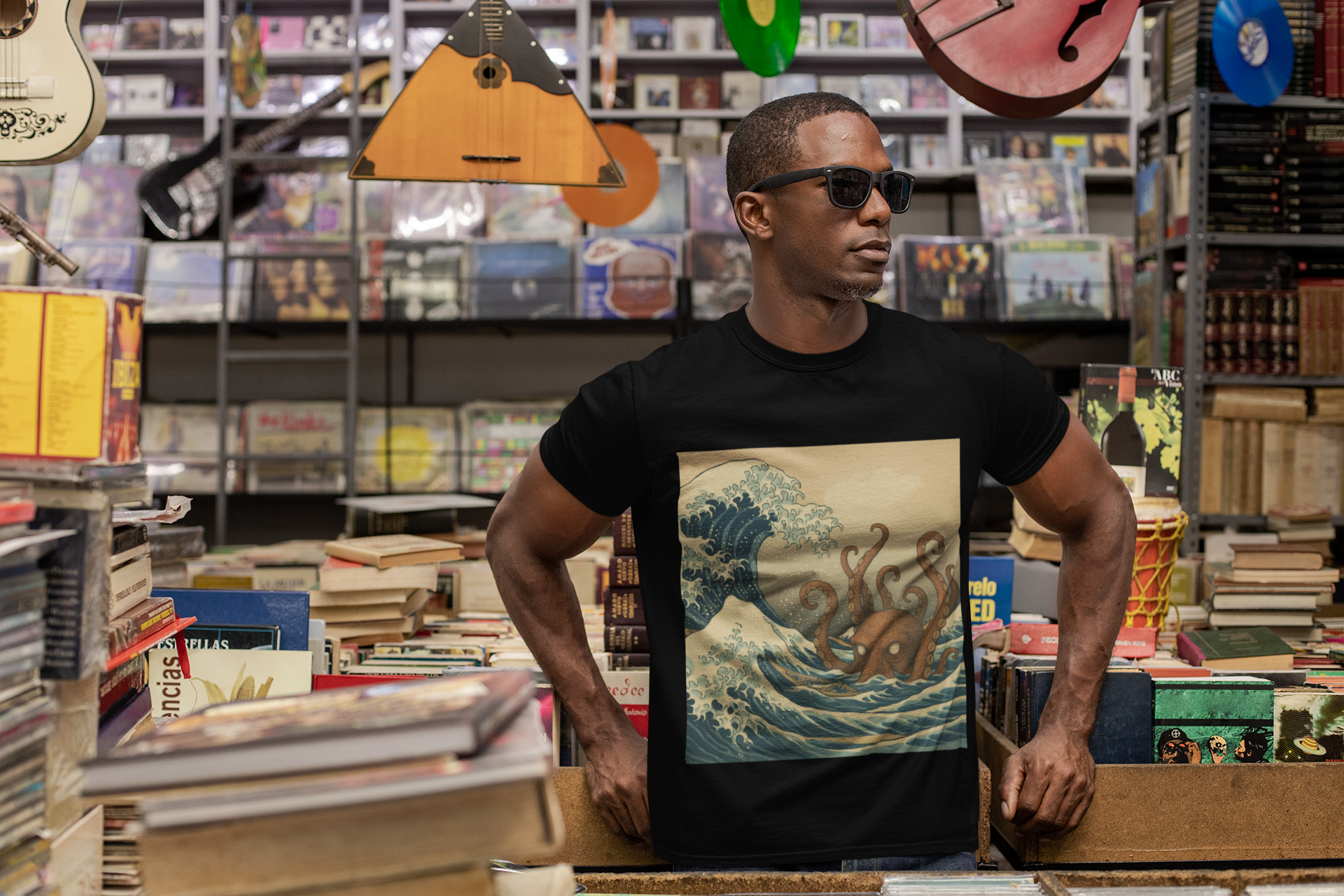 Ocean Kraken T-Shirt | Unisex Softstyle Tee, Hokusai inspired design, Sea Creature Art, Nautical Gift, Beachwear, Casual Fashion, Summer Wardrobe