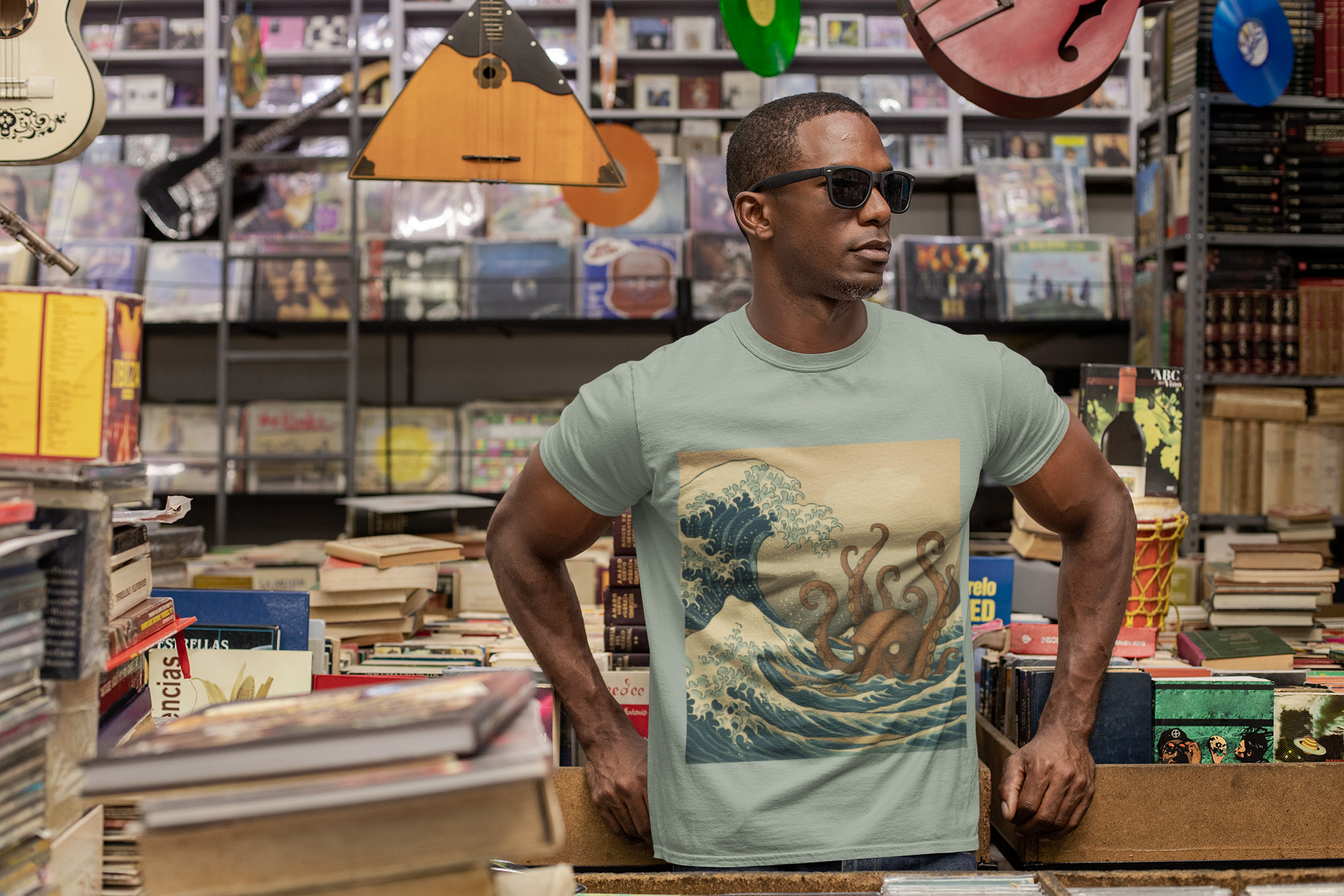 Ocean Kraken T-Shirt | Unisex Softstyle Tee, Hokusai inspired design, Sea Creature Art, Nautical Gift, Beachwear, Casual Fashion, Summer Wardrobe