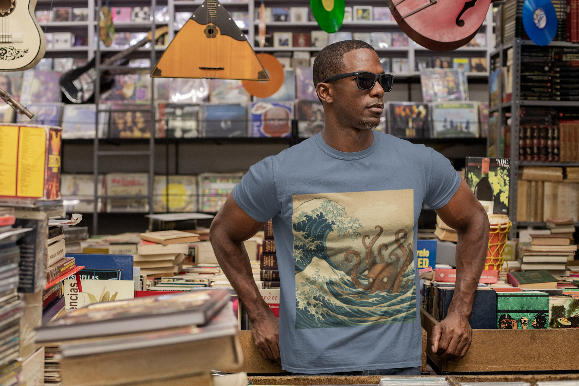 Ocean Kraken T-Shirt | Unisex Softstyle Tee, Hokusai inspired design, Sea Creature Art, Nautical Gift, Beachwear, Casual Fashion, Summer Wardrobe