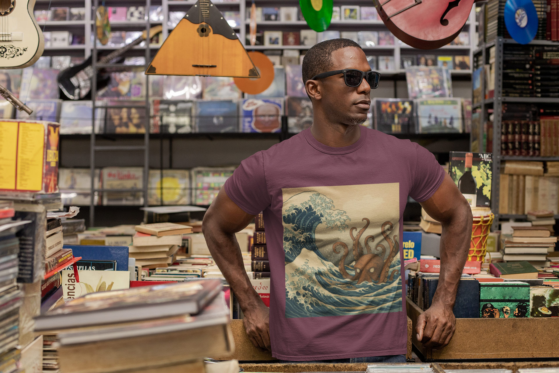 Ocean Kraken T-Shirt | Unisex Softstyle Tee, Hokusai inspired design, Sea Creature Art, Nautical Gift, Beachwear, Casual Fashion, Summer Wardrobe