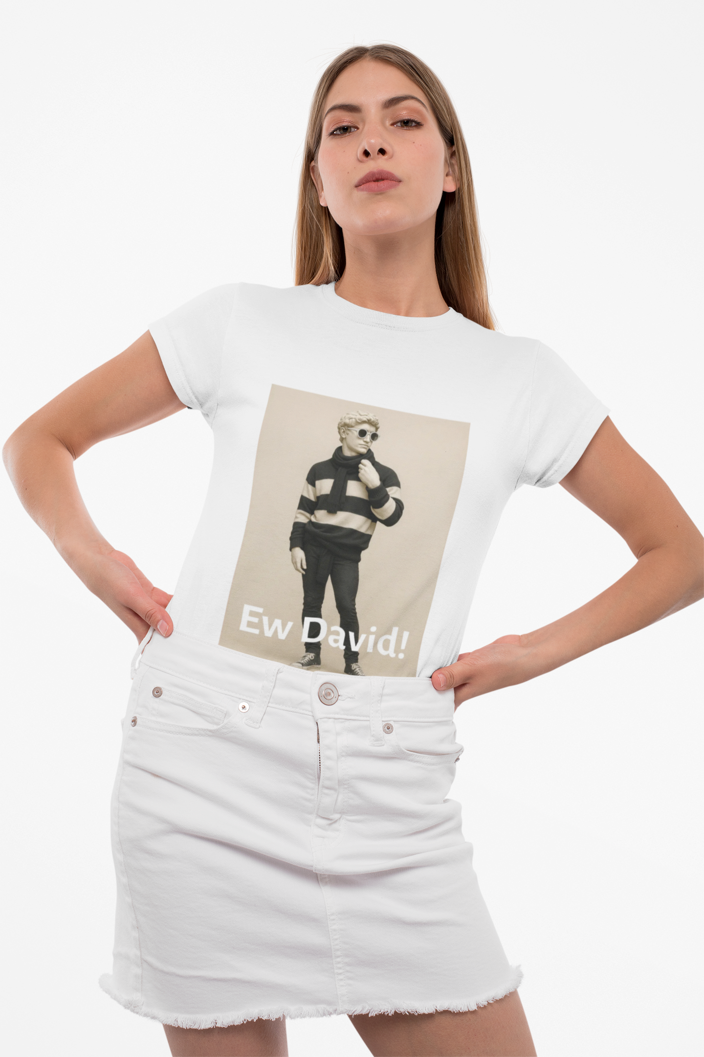 Ew David! Women's Softstyle Tee - Trendy Graphic T-Shirt, Birthday Gift, Casual Wear, Retro Style, Humorous Apparel