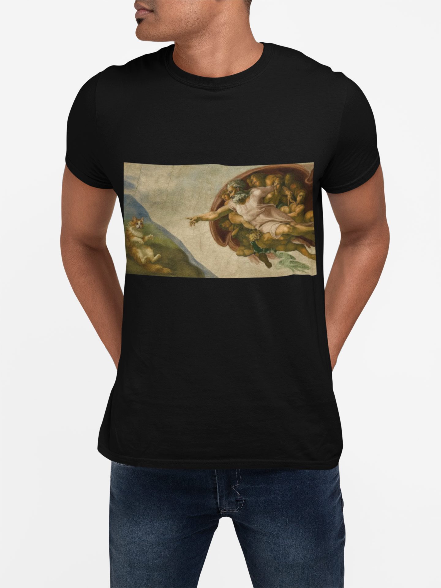 "The Creation of Feline" Divine Inspiration Unisex Soft-style T-Shirt, Artistic Apparel