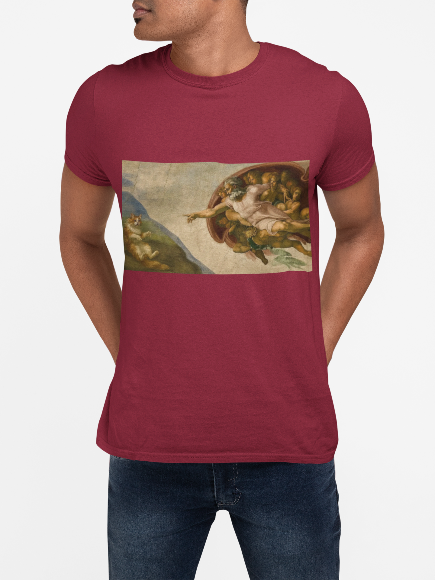 "The Creation of Feline" Divine Inspiration Unisex Soft-style T-Shirt, Artistic Apparel
