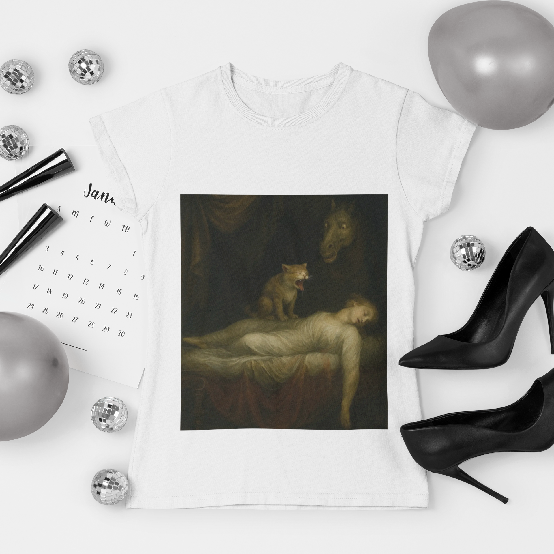 'The True Nightmare' Funny Cat Lady Women's Tee - Fuseli inspire design