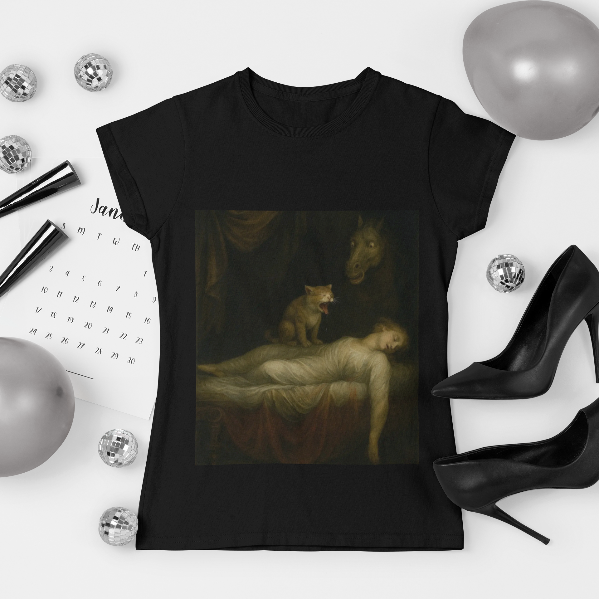 'The True Nightmare' Funny Cat Lady Women's Tee - Fuseli inspire design