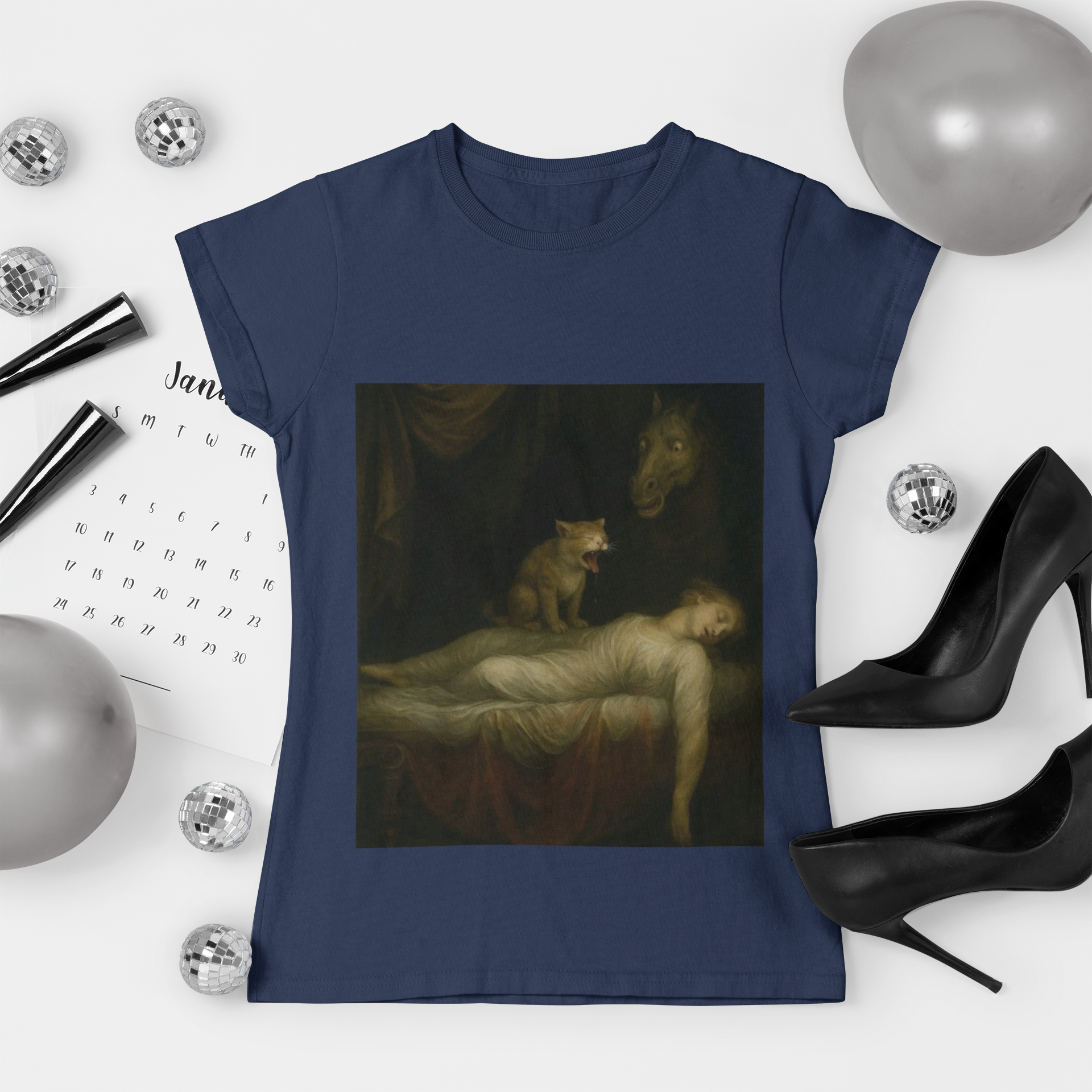 'The True Nightmare' Funny Cat Lady Women's Tee - Fuseli inspire design