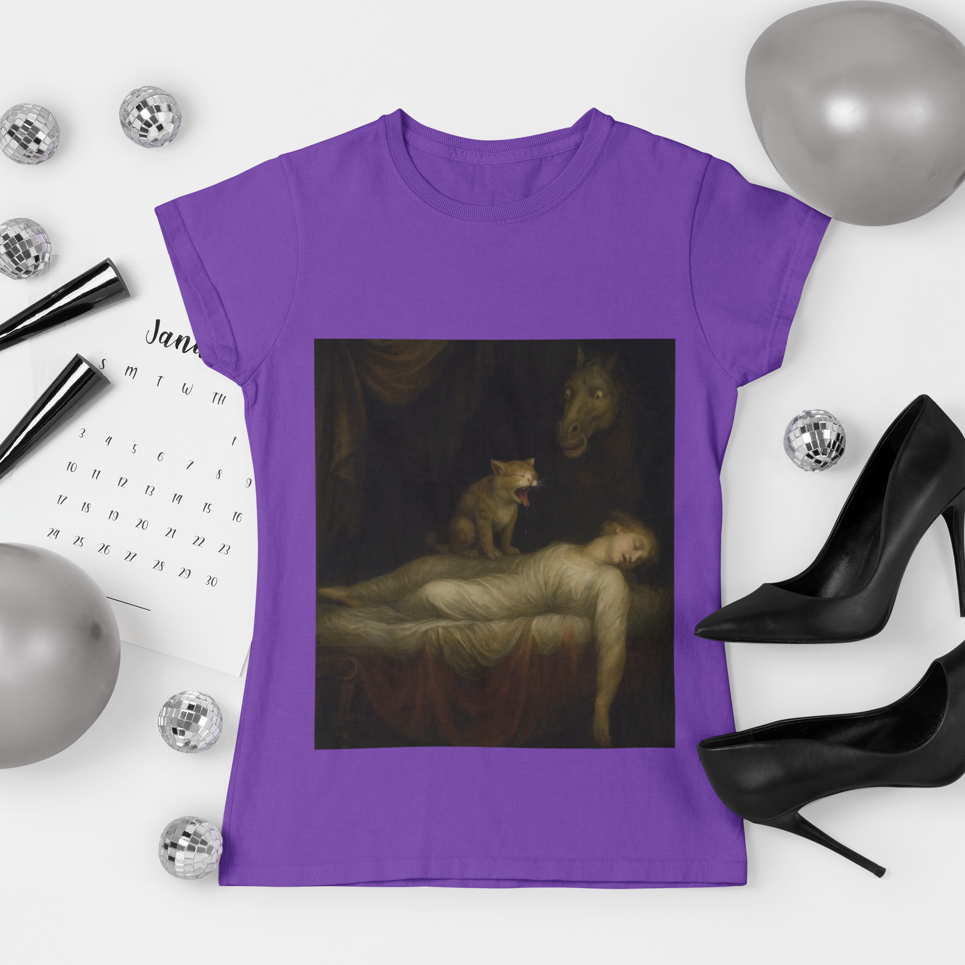 'The True Nightmare' Funny Cat Lady Women's Tee - Fuseli inspire design