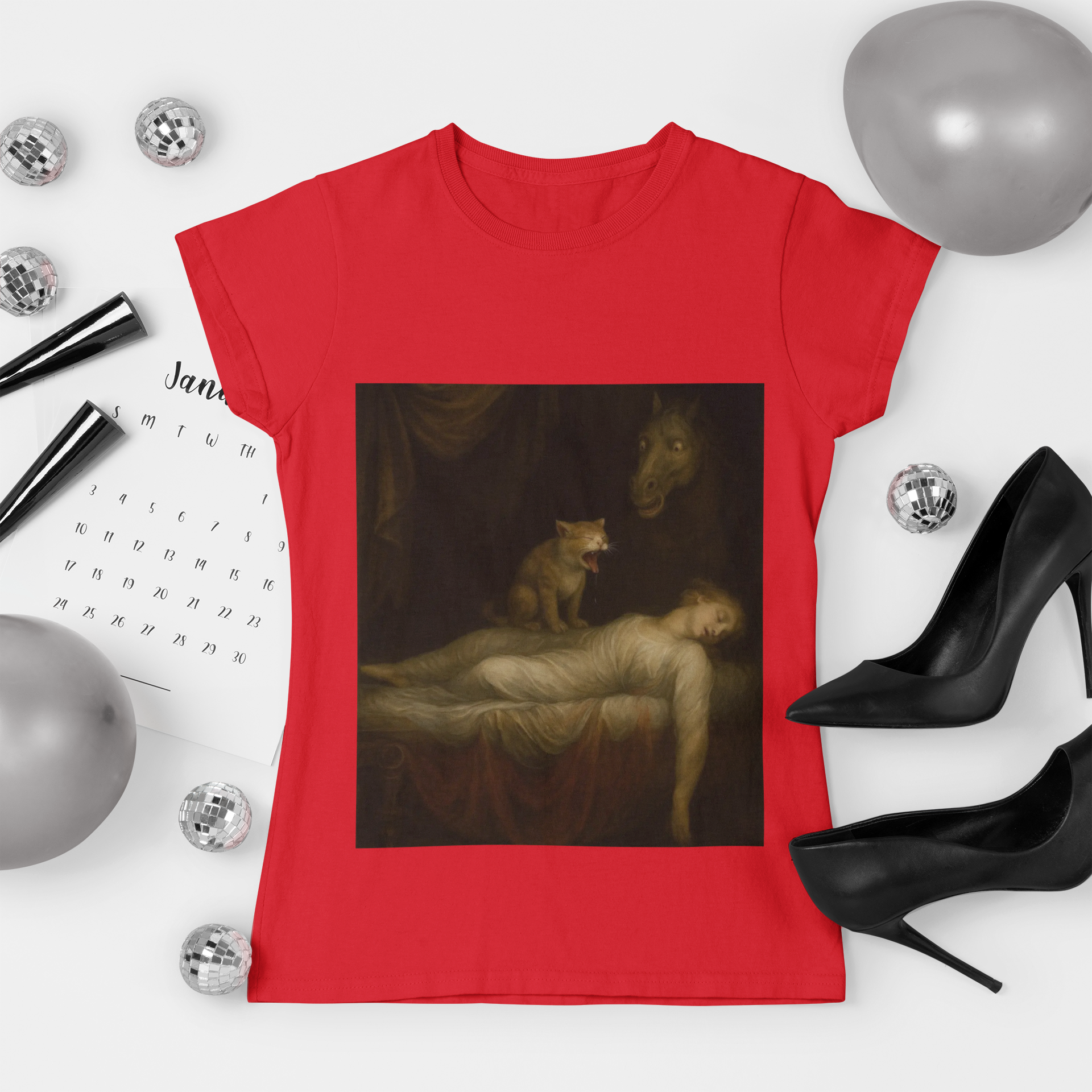 'The True Nightmare' Funny Cat Lady Women's Tee - Fuseli inspire design