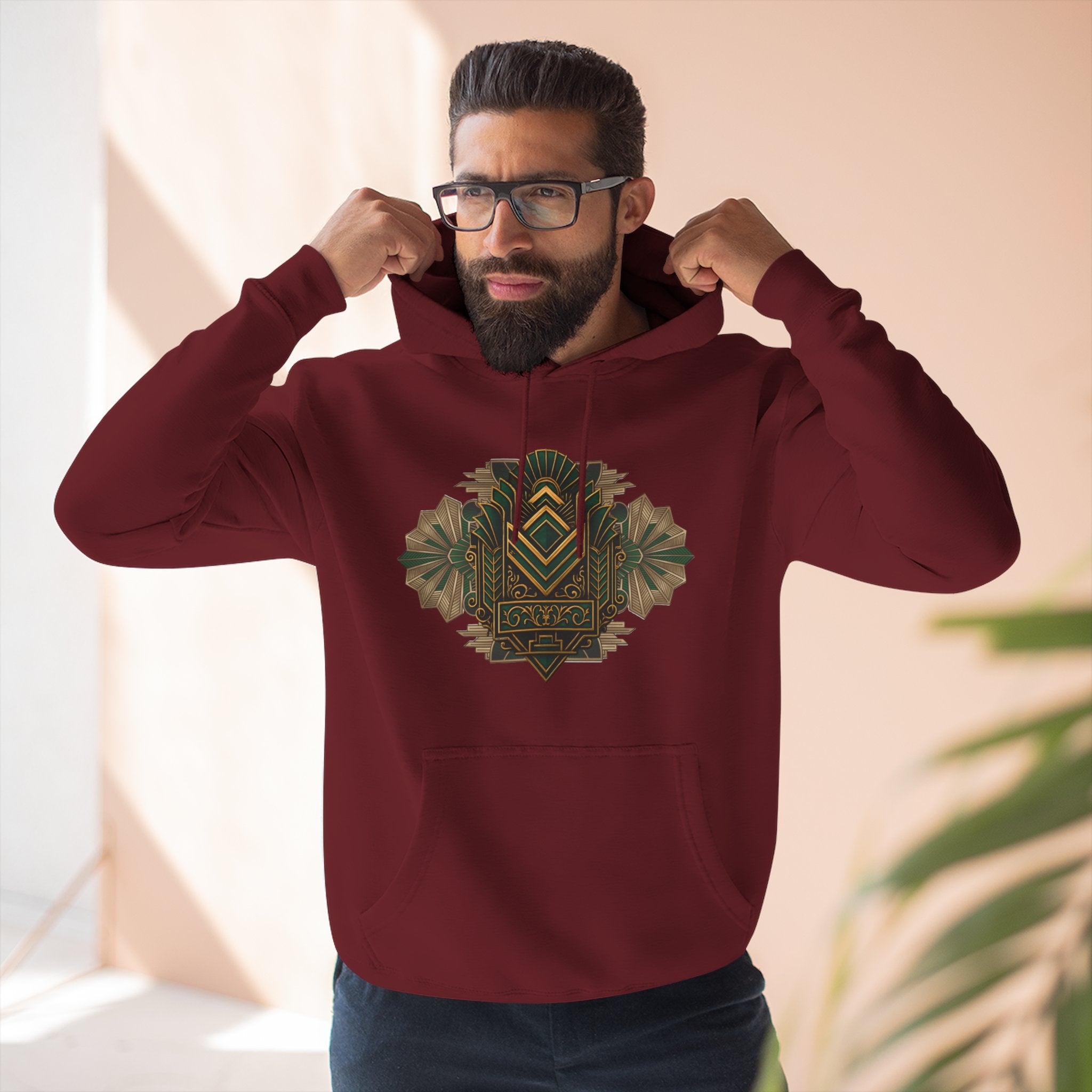 Snark Renaissance, Art-Deco Fleece Hoodie with Brand Logo, art lovers