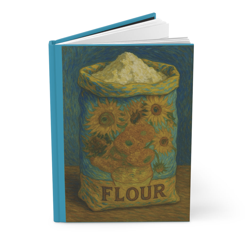 Flour-Themed Hardcover Journal, Art Journal, Creative Writing Notebook, Gifts for Bakers, Festive Planner, Kitchen Decor