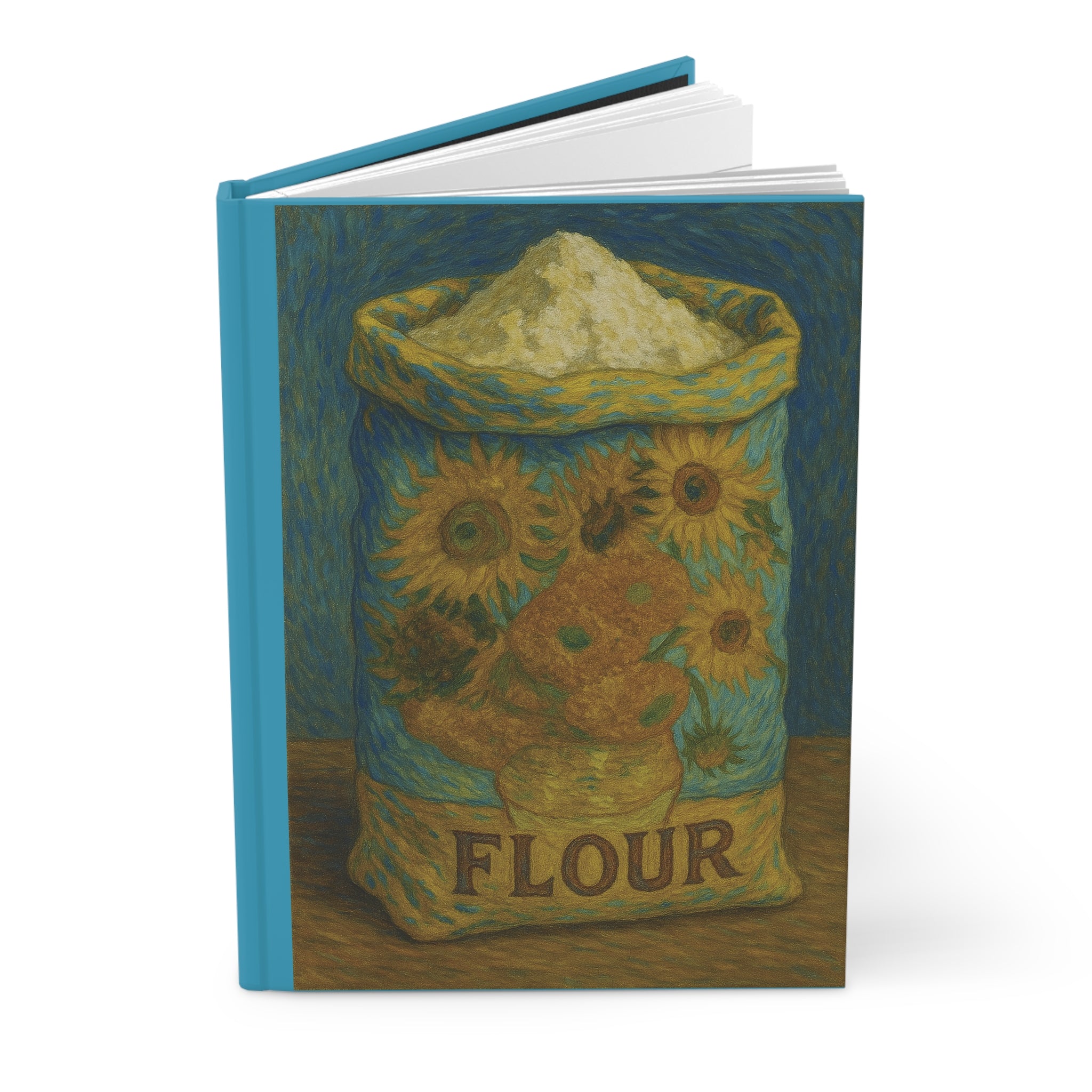 Flour-Themed Hardcover Journal, Art Journal, Creative Writing Notebook, Gifts for Bakers, Festive Planner, Kitchen Decor