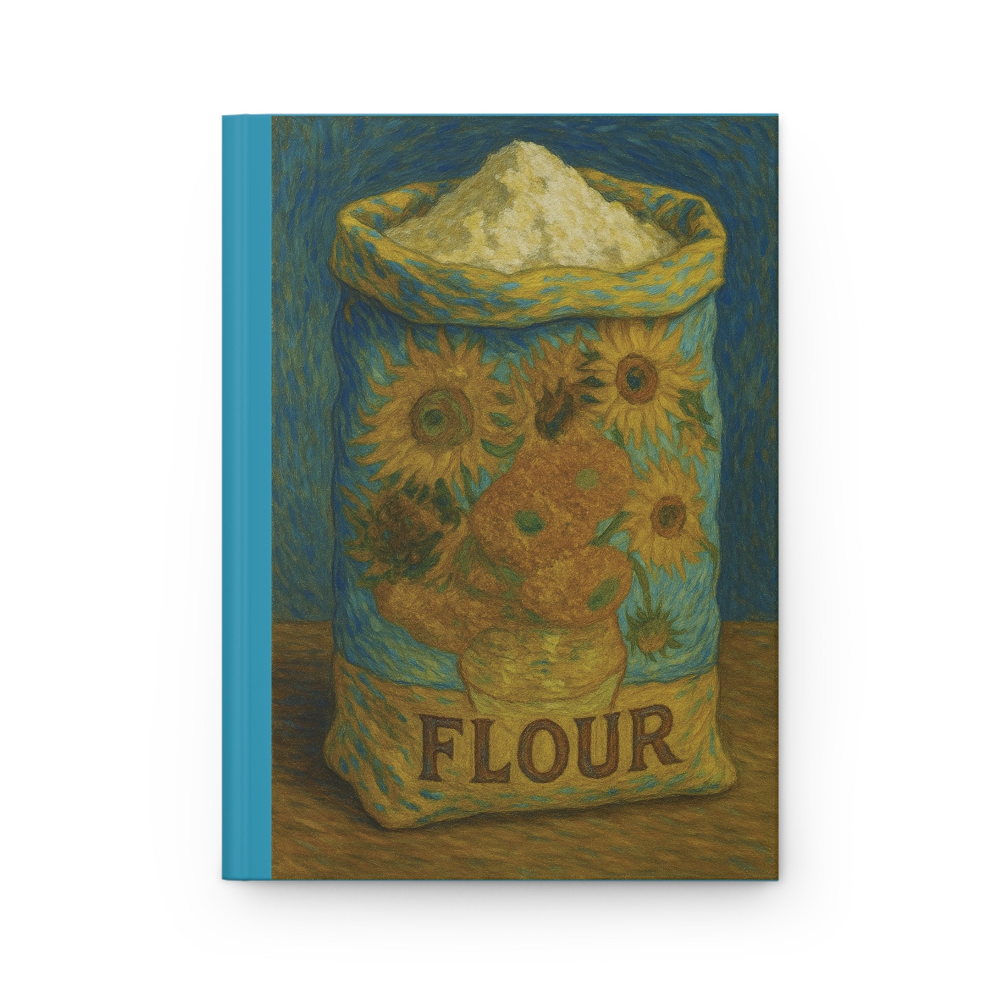 Flour-Themed Hardcover Journal, Art Journal, Creative Writing Notebook, Gifts for Bakers, Festive Planner, Kitchen Decor