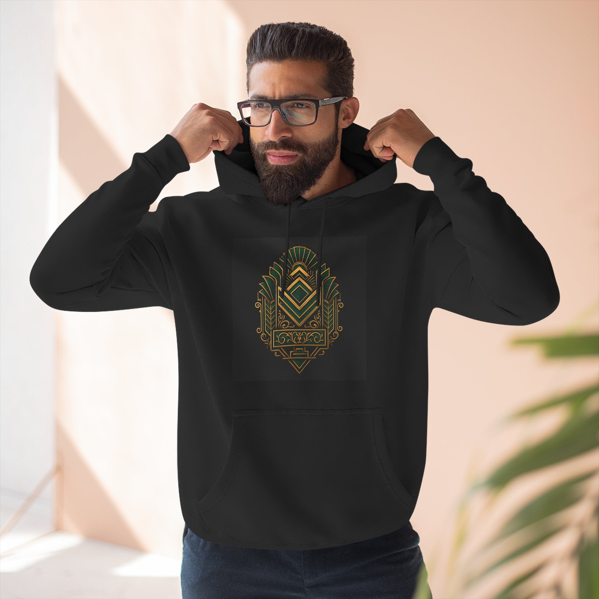 Snark Renaissance, Art-Deco Fleece Hoodie with Brand Logo, art lovers