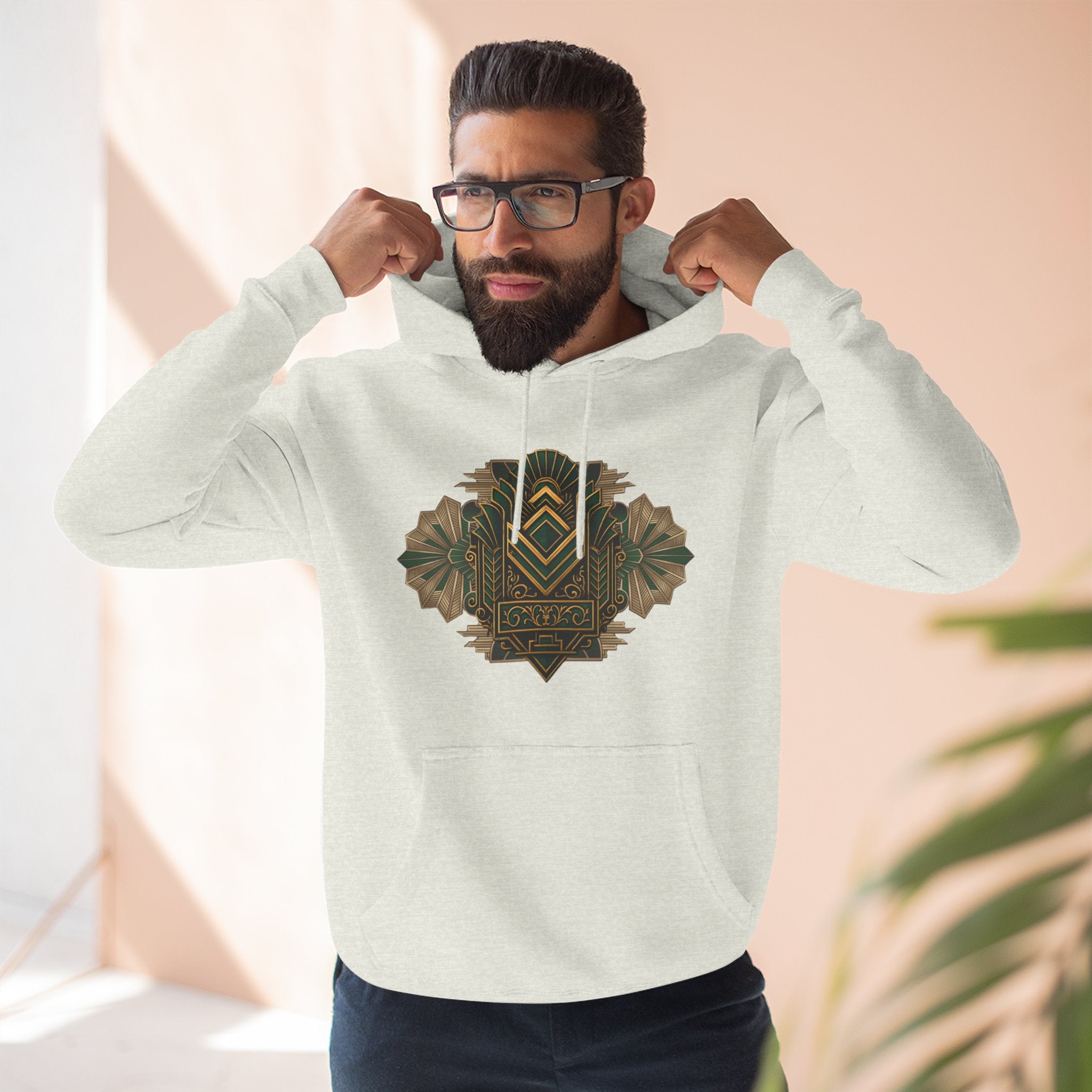 Snark Renaissance, Art-Deco Fleece Hoodie with Brand Logo, art lovers