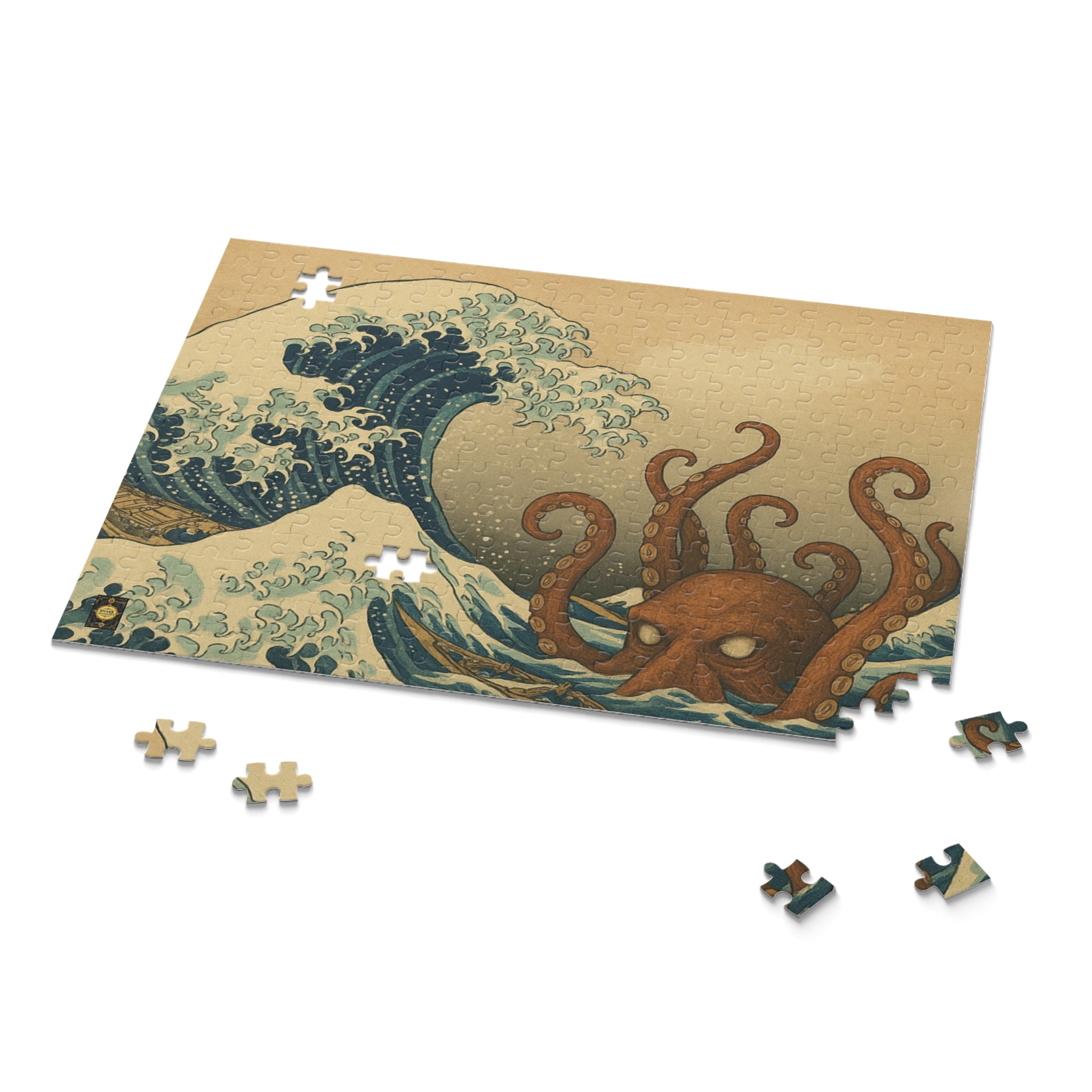 The Great Wave, Ocean-Inspired Octopus Puzzle - 120, 252, 500-Piece, Ocean Lovers Gift, Family Activity, Home Decor, Unique Art Puzzle inspired by Hosukai